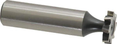 Interstate - 5/8" Diam x 1/8" Face Width, High Speed Steel, 8 Teeth, Shank Connection Woodruff Keyseat Cutter - Uncoated, 2-1/8" OAL x 1/2" Shank, Staggered Teeth, ANSI 405, Old Standard 5 - All Tool & Supply