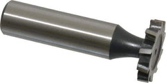 Interstate - 7/8" Diam x 5/32" Face Width, High Speed Steel, 10 Teeth, Shank Connection Woodruff Keyseat Cutter - Uncoated, 2-5/32" OAL x 1/2" Shank, Staggered Teeth, ANSI 507, Old Standard 10 - All Tool & Supply