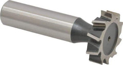 Interstate - 1" Diam x 1/4" Face Width, High Speed Steel, 12 Teeth, Shank Connection Woodruff Keyseat Cutter - Uncoated, 2-1/4" OAL x 1/2" Shank, Staggered Teeth, ANSI 808, Old Standard 15 - All Tool & Supply