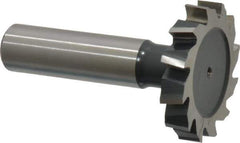 Interstate - 1-3/8" Diam x 1/4" Face Width, High Speed Steel, 14 Teeth, Shank Connection Woodruff Keyseat Cutter - Uncoated, 2-1/4" OAL x 1/2" Shank, Staggered Teeth, ANSI 811, Old Standard 22 - All Tool & Supply