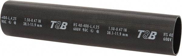 Thomas & Betts - 8" Long, 3:1, Polyolefin Heat Shrink Electrical Tubing - Black - All Tool & Supply