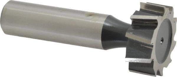 Interstate - 1" Diam x 3/8" Face Width, High Speed Steel, 10 Teeth, Shank Connection Woodruff Keyseat Cutter - Uncoated, 2-3/8" OAL x 1/2" Shank, Staggered Teeth, ANSI 1208, Old Standard 152 - All Tool & Supply