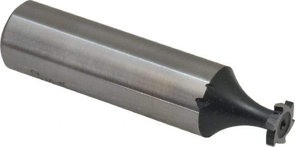 Interstate - 5/16" Diam x 1/16" Face Width, High Speed Steel, 6 Teeth, Shank Connection Woodruff Keyseat Cutter - Uncoated, 2-1/16" OAL x 1/2" Shank, Staggered Teeth, ANSI 202-1/2, Old Standard 206 - All Tool & Supply