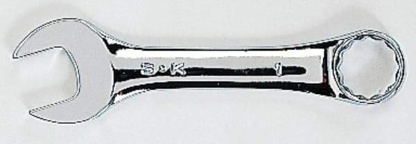 SK - 7/16" 12 Point Offset Combination Wrench - 15° Offset Angle, 4" OAL, Steel, Chrome Finish - All Tool & Supply