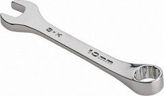 SK - 10mm 12 Point Offset Combination Wrench - 15° Offset Angle, 3-3/4" OAL, Steel, Chrome Finish - All Tool & Supply