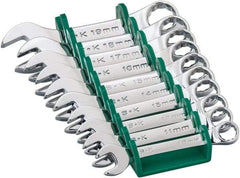 SK - 10 Piece, 10 to 19mm, 12 Point, Combination Wrench Set - Metric System of Measurement, Chrome Finish, Comes in Plastic Tray - All Tool & Supply