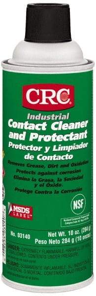 CRC - 10 Ounce Aerosol Contact Cleaner - 0°F Flash Point, 350 Volt Dielectric Strength, Flammable, Food Grade, Plastic Safe - All Tool & Supply