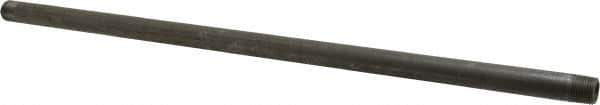 Made in USA - Schedule 80, 3/8" Diam x 18" Long Black Pipe Nipple - Threaded - All Tool & Supply