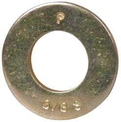 Made in USA - 3/8" Screw, Grade 8 Alloy Steel SAE Flat Washer - 13/32" ID x 13/16" OD, 0.072" Thick, Zinc Yellow Dichromate Finish - All Tool & Supply