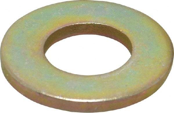 Made in USA - 1/2" Screw, Grade 8 Alloy Steel SAE Flat Washer - 17/32" ID x 1-1/16" OD, 0.121" Thick, Zinc Yellow Dichromate Finish - All Tool & Supply