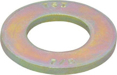 Made in USA - 7/8" Screw, Grade 8 Alloy Steel SAE Flat Washer - 15/16" ID x 1-3/4" OD, 0.16" Thick, Zinc Yellow Dichromate Finish - All Tool & Supply