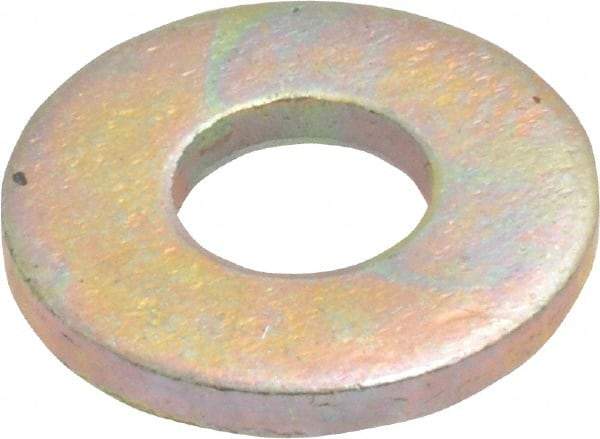 Made in USA - 1/4" Screw, Grade 8 Alloy Steel USS Flat Washer - 0.307" ID x 0.749" OD, 0.08" Thick, Zinc Yellow Dichromate Finish - All Tool & Supply