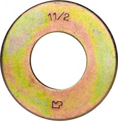 Made in USA - 1-1/2" Screw, Grade 8 Alloy Steel USS Flat Washer - 1.615" ID x 3.545" OD, 0.213" Thick, Zinc Yellow Dichromate Finish - All Tool & Supply