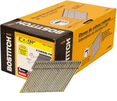 Stanley Bostitch - 11 Gauge 0.12" Shank Diam 3" Long Framing Nails for Power Nailers - Steel, Galvanized Finish, Smooth Shank, Angled Stick Wire Collation, Round Head, Diamond Point - All Tool & Supply