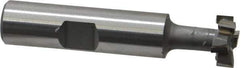 Made in USA - 9/16" Cut Diam, 15/64" Cut Width, 17/64" Neck Diam, 1/2" Shank Diam, 2-19/32" OAL, C2 Carbide-Tipped T-Slot Cutter - Uncoated, 1/4" Bolt, 1-13/16" Shank Length, Staggered Teeth, 6 Teeth, Weldon Flat - All Tool & Supply