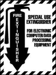 NMC - Fire Extinguisher, Pressure Sensitive Vinyl Fire Sign - 9" Wide x 12" High - All Tool & Supply