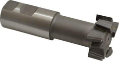 Made in USA - 1-27/32" Cut Diam, 53/64" Cut Width, 1-1/32" Neck Diam, 1-1/4" Shank Diam, 4-13/16" OAL, C2 Carbide-Tipped T-Slot Cutter - Uncoated, 1" Bolt, 2-5/16" Shank Length, Staggered Teeth, 8 Teeth, Weldon Flat - All Tool & Supply