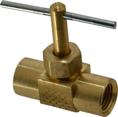 Parker - 1/8" Pipe, Inline Needle Valve - FNPTF x FNPTF Ends, Brass Valve, 150 Max psi - All Tool & Supply