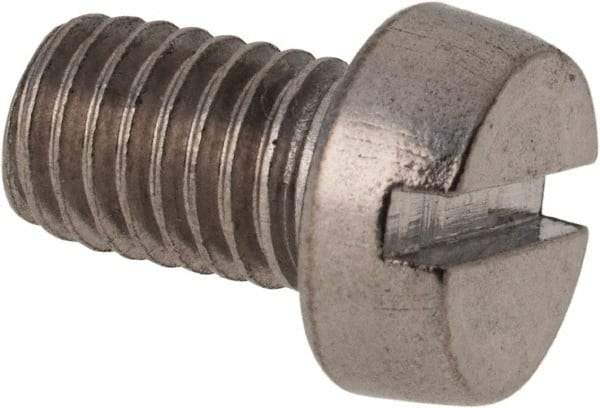 Value Collection - M8x1.25 Metric Coarse, 12mm Length Under Head Slotted Drive Machine Screw - Fillister Head, Grade 316 & A4 Stainless Steel, Uncoated, Without Washer - All Tool & Supply