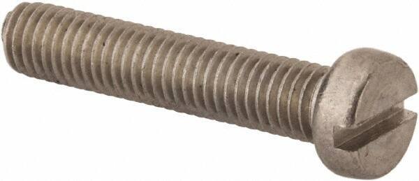 Value Collection - M8x1.25 Metric Coarse, 40mm Length Under Head Slotted Drive Machine Screw - Fillister Head, Grade 316 & A4 Stainless Steel, Uncoated, Without Washer - All Tool & Supply