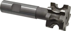 Whitney Tool Co. - 1/4" Radius, 1/2" Circle Diam, 1-1/2" Cutter Diam, 1" Cutting Width, Shank Connection, Concave Radius Cutter - 3/4" Shank Diam, 4" OAL, High Speed Steel, Uncoated, Profile Ground, 8 Teeth, Weldon Flat - All Tool & Supply