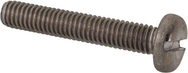 Value Collection - M6x1.00 Metric Coarse, 35mm Length Under Head Slotted Drive Machine Screw - Pan Head, Grade 316 & A4 Stainless Steel, Uncoated, Without Washer - All Tool & Supply