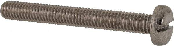 Value Collection - M6x1.00 Metric Coarse, 50mm Length Under Head Slotted Drive Machine Screw - Pan Head, Grade 316 & A4 Stainless Steel, Uncoated, Without Washer - All Tool & Supply