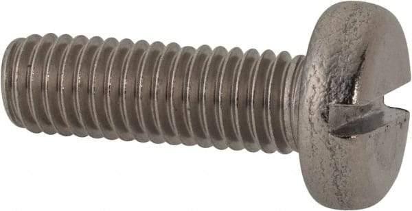 Value Collection - M8x1.25 Metric Coarse, 25mm Length Under Head Slotted Drive Machine Screw - Pan Head, Grade 316 & A4 Stainless Steel, Uncoated, Without Washer - All Tool & Supply