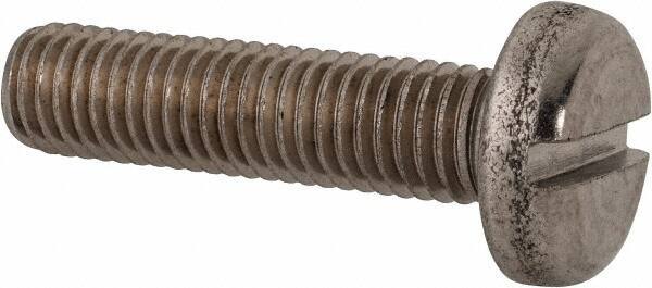 Value Collection - M10x1.50 Metric Coarse, 40mm Length Under Head Slotted Drive Machine Screw - Pan Head, Grade 316 & A4 Stainless Steel, Uncoated, Without Washer - All Tool & Supply