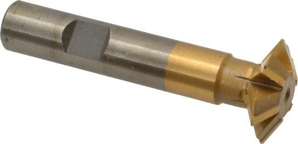 Whitney Tool Co. - 1° 1" Cut Diam, 5/16" Cut Width, 1/2" Shank, Carbide-Tipped Double-Angle Cutter - All Tool & Supply