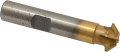 Whitney Tool Co. - 1/2" Diam x 1/8" Width of Cut, 45° Included Angle, Shank Connection, Carbide Tipped Single Angle Cutter - 3/8" Shank Diam, 2-1/8" Overall Length, Right Hand Cut, TiN Coated - All Tool & Supply