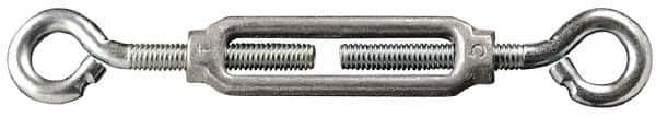 Made in USA - 52 Lb Load Limit, #12 Thread Diam, 1-13/16" Take Up, Aluminum Eye & Eye Turnbuckle - 2-9/16" Body Length, 3/16" Neck Length, 4-1/2" Closed Length - All Tool & Supply