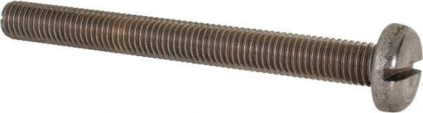 Value Collection - M10x1.50 Metric Coarse, 100mm Length Under Head Slotted Drive Machine Screw - Pan Head, Grade 316 & A4 Stainless Steel, Uncoated, Without Washer - All Tool & Supply