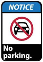 NMC - "Notice - No Parking", 14" Long x 10" Wide, Rigid Plastic Safety Sign - Rectangle, 0.05" Thick, Use for Security & Admittance - All Tool & Supply