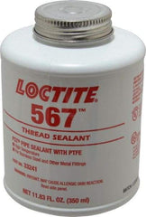 Loctite - 350 ml Brush Top Can White Pipe Sealant - Methacrylate Ester, 400°F Max Working Temp, For Sealing Metal Tapered Pipe Threads & Fittings Up to 2" - All Tool & Supply