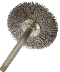 Anderson - 1" OD, 1/8" Shank Diam, Crimped Stainless Steel Wheel Brush - 0.005" Filament Diam, 25,000 RPM - All Tool & Supply