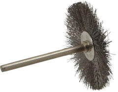 Anderson - 1-1/2" OD, 1/8" Shank Diam, Crimped Stainless Steel Wheel Brush - 0.005" Filament Diam, 25,000 RPM - All Tool & Supply