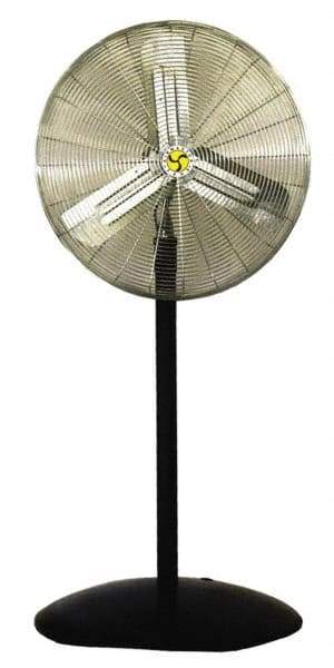 Airmaster - 30" Blade, 1/3 hp, 3,415, 5,300 & 7,185 CFM, Industrial Circulation Fan - Pedestal, 115 Volts, 2.7 Amps, 3 Speed - All Tool & Supply