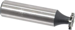 Interstate - 1/2" Diam x 1/16" Face Width, High Speed Steel, 8 Teeth, Shank Connection Woodruff Keyseat Cutter - Uncoated, 2-1/16" OAL x 1/2" Shank, Straight Teeth, ANSI 204, Old Standard 1 - All Tool & Supply