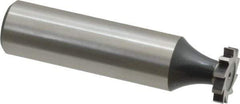 Interstate - 1/2" Diam x 3/32" Face Width, High Speed Steel, 8 Teeth, Shank Connection Woodruff Keyseat Cutter - Uncoated, 2-3/32" OAL x 1/2" Shank, Straight Teeth, ANSI 304, Old Standard 2 - All Tool & Supply