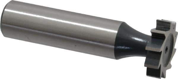 Interstate - 3/4" Diam x 3/16" Face Width, High Speed Steel, 10 Teeth, Shank Connection Woodruff Keyseat Cutter - Uncoated, 2-3/16" OAL x 1/2" Shank, Straight Teeth, ANSI 606, Old Standard 9 - All Tool & Supply