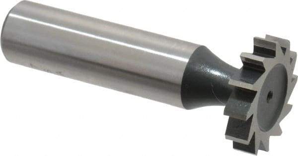 Interstate - 7/8" Diam x 3/16" Face Width, High Speed Steel, 10 Teeth, Shank Connection Woodruff Keyseat Cutter - Uncoated, 2-3/16" OAL x 1/2" Shank, Straight Teeth, ANSI 607, Old Standard 11 - All Tool & Supply