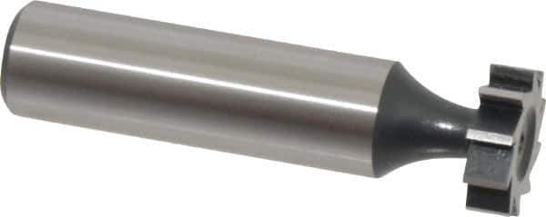 Interstate - 5/8" Diam x 3/16" Face Width, High Speed Steel, 8 Teeth, Shank Connection Woodruff Keyseat Cutter - Uncoated, 2-3/16" OAL x 1/2" Shank, Straight Teeth, ANSI 605, Old Standard 61 - All Tool & Supply