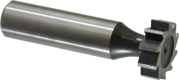 Interstate - 3/4" Diam x 1/4" Face Width, High Speed Steel, 10 Teeth, Shank Connection Woodruff Keyseat Cutter - Uncoated, 2-1/4" OAL x 1/2" Shank, Straight Teeth, ANSI 806, Old Standard 91 - All Tool & Supply