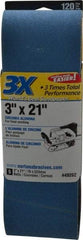 Norton - 3" Wide x 21" OAL, 120 Grit, Zirconia Alumina Abrasive Belt - Zirconia Alumina, Fine, Coated, Y Weighted Cloth Backing, Series 3X - All Tool & Supply