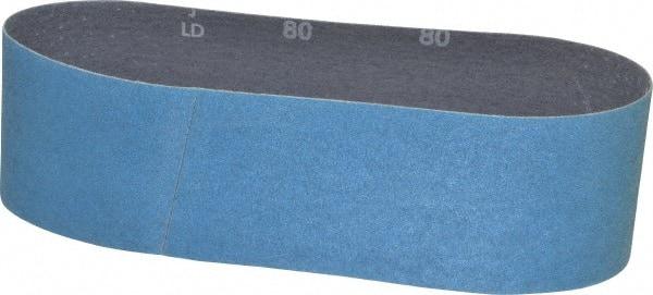 Norton - 3" Wide x 24" OAL, 80 Grit, Zirconia Alumina Abrasive Belt - Zirconia Alumina, Medium, Coated, Y Weighted Cloth Backing, Series 3X - All Tool & Supply