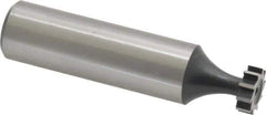 Interstate - 3/8" Diam x 1/8" Face Width, High Speed Steel, 6 Teeth, Shank Connection Woodruff Keyseat Cutter - Uncoated, 2-1/8" OAL x 1/2" Shank, Straight Teeth, ANSI 403, Old Standard 213 - All Tool & Supply