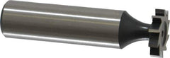 Interstate - 5/8" Diam x 1/8" Face Width, Cobalt, 8 Teeth, Shank Connection Woodruff Keyseat Cutter - Uncoated, 2-1/8" OAL x 1/2" Shank, Straight Teeth, ANSI 405, Old Standard 5 - All Tool & Supply