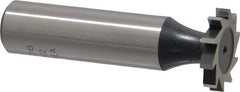 Interstate - 3/4" Diam x 1/8" Face Width, Cobalt, 10 Teeth, Shank Connection Woodruff Keyseat Cutter - Uncoated, 2-1/8" OAL x 1/2" Shank, Straight Teeth, ANSI 406, Old Standard 7 - All Tool & Supply