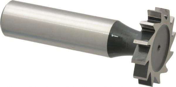 Interstate - 1" Diam x 3/16" Face Width, Cobalt, 12 Teeth, Shank Connection Woodruff Keyseat Cutter - Uncoated, 2-3/16" OAL x 1/2" Shank, Straight Teeth, ANSI 608, Old Standard 13 - All Tool & Supply